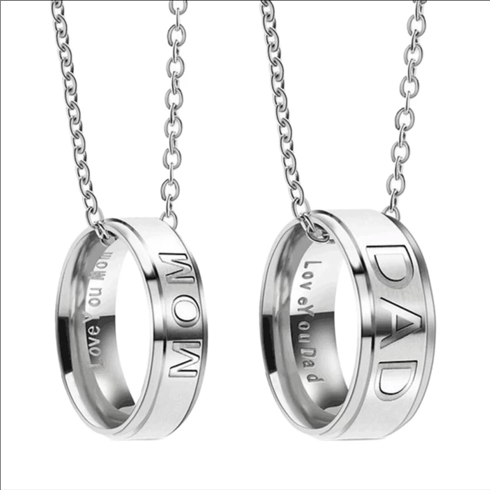 💜clearance 💜Stainless steel mom or dad necklace